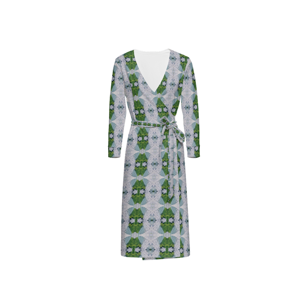 B.Maraffi Green Grass Wrap Dress