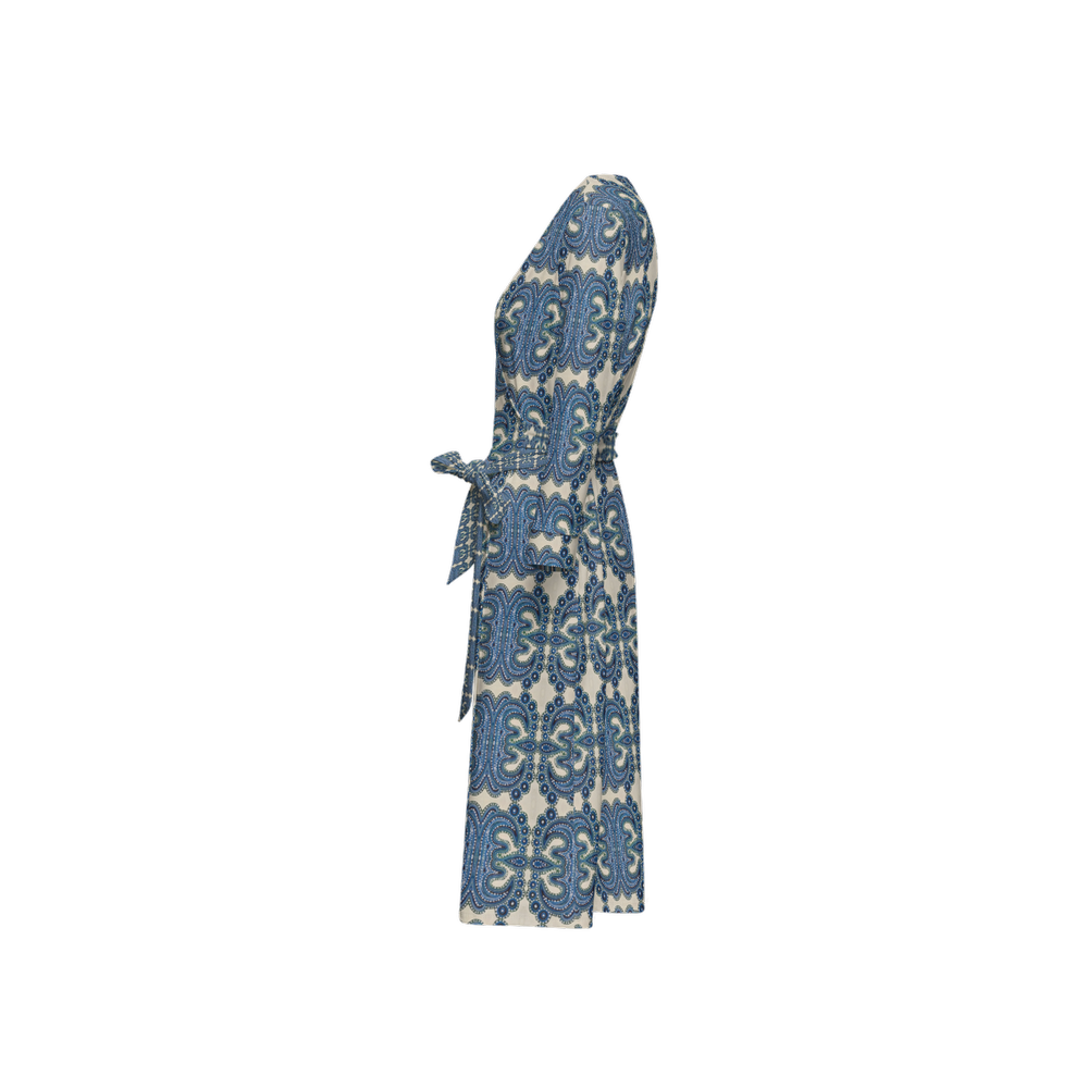 B.Maraffi Blue Tile Wrap Dress