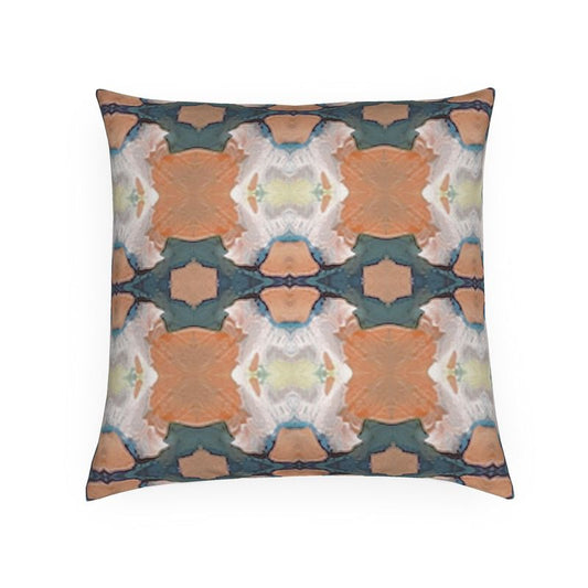 Peach and Teal Pillow
