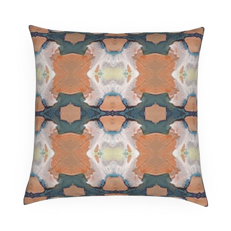 Peach and Teal Pillow