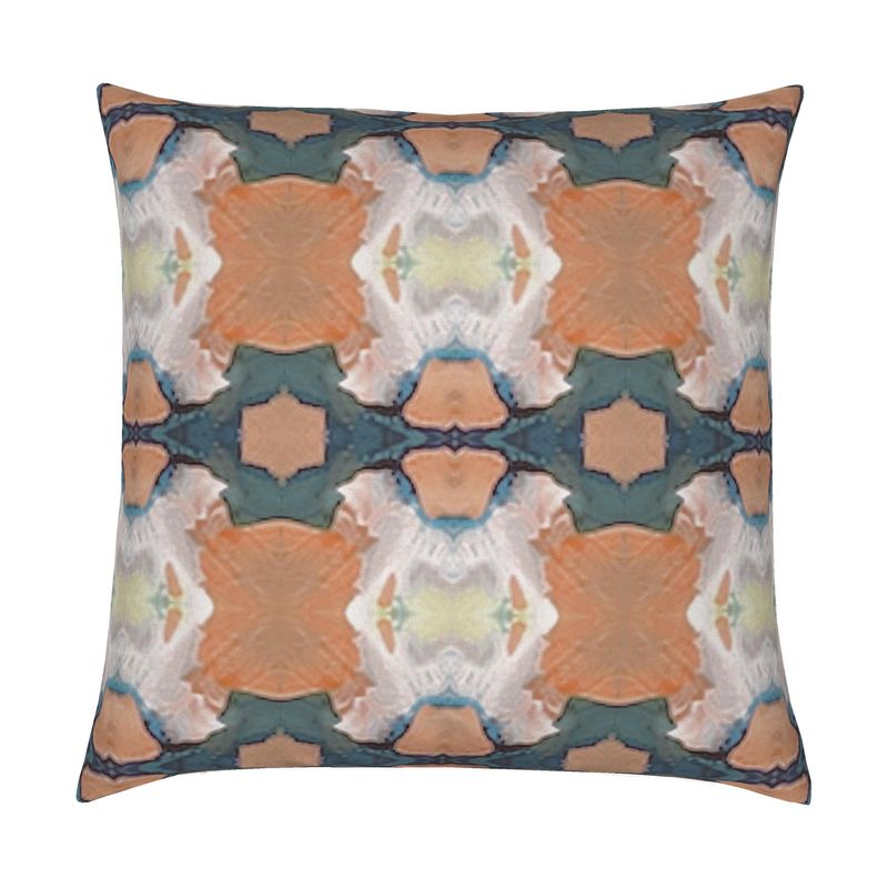 Peach and Teal Pillow