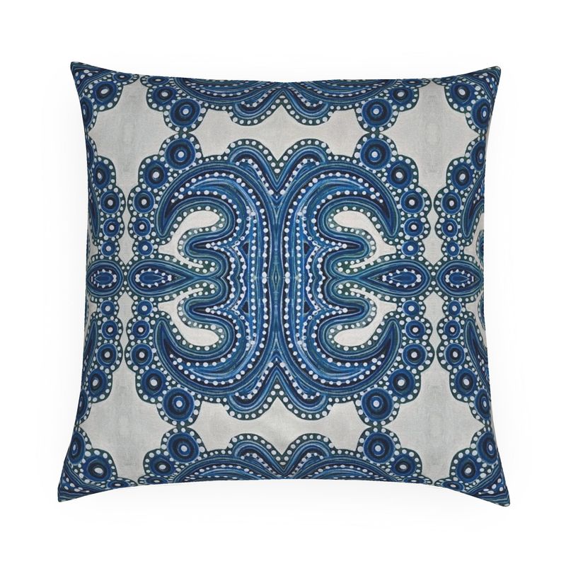 Blue Tile Pillow