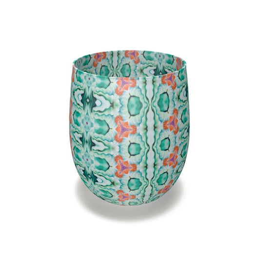 Turquoise Wave Stemless Glass