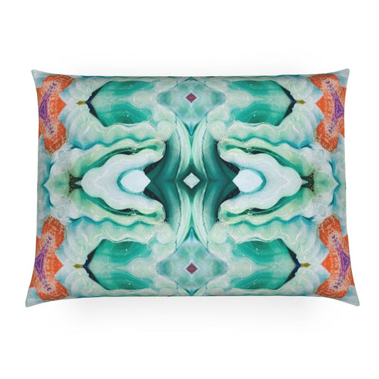 Teal Wave Lumbar Pillow