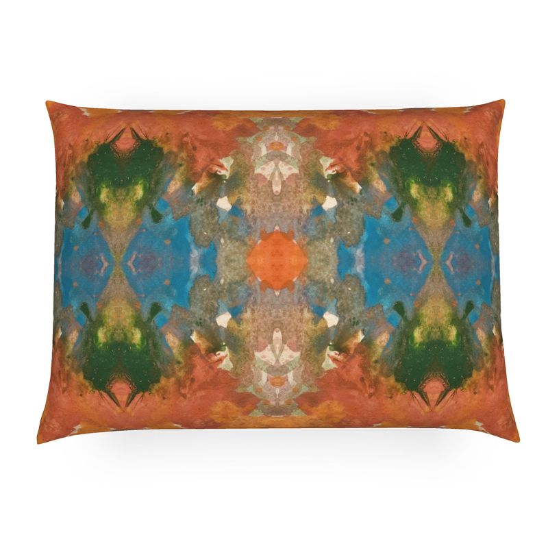 Orange Sunburst Lumbar Pillow