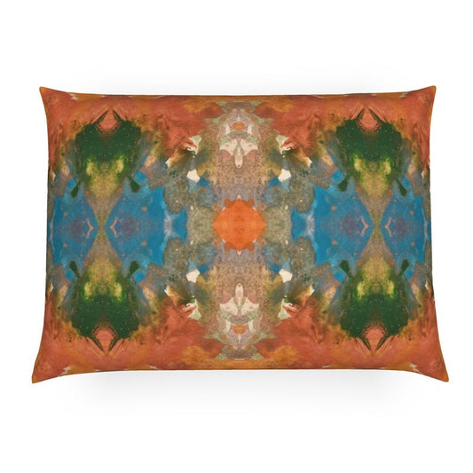 Orange Sunburst Lumbar Pillow
