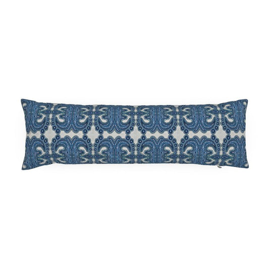 Blue Tile Bolster Pillow