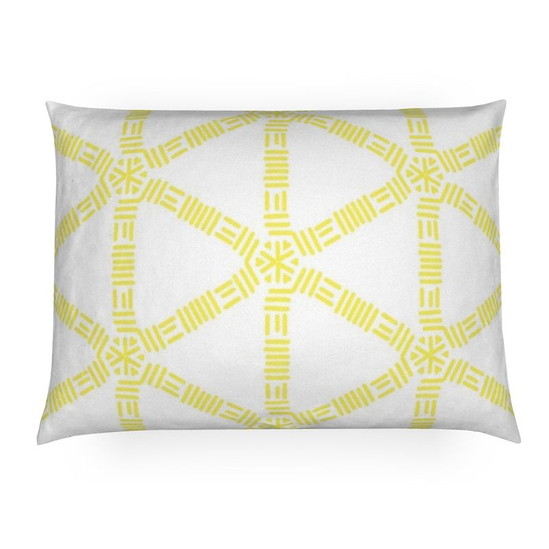 Yellow Lattice Lumbar Pillow