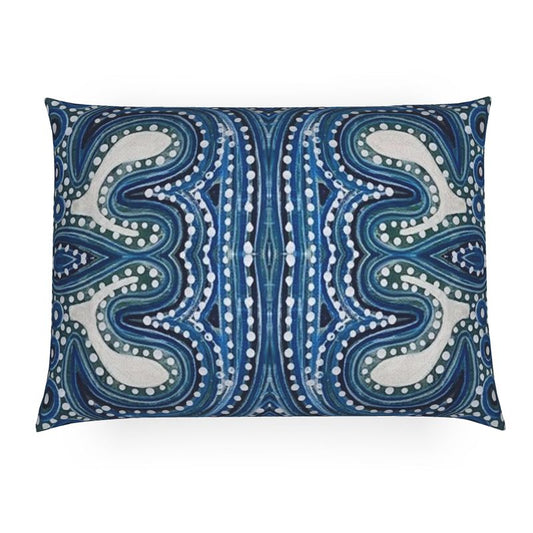 Blue Tile Lumbar Pillow