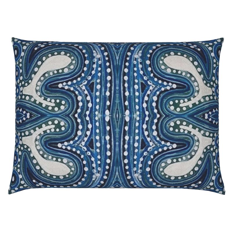 Blue Tile Lumbar Pillow