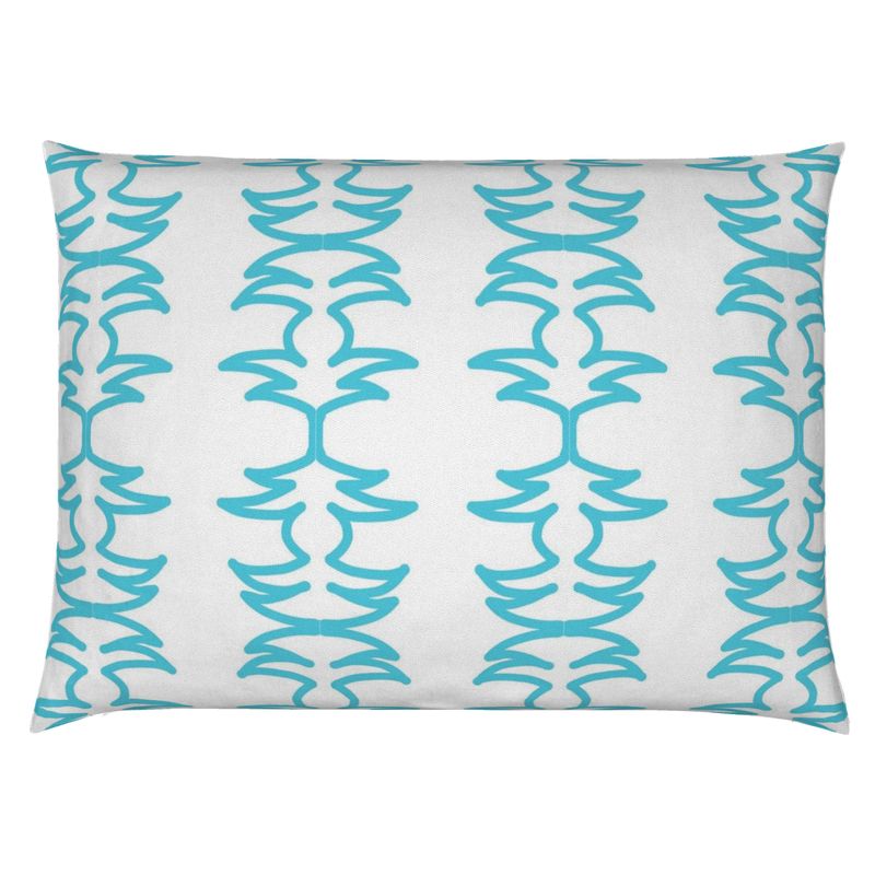 Turquoise Waves Lumbar Pillow