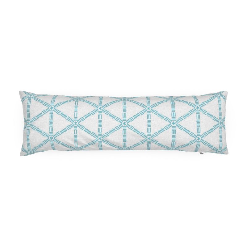 Turquoise Lattice Bolster Pillow