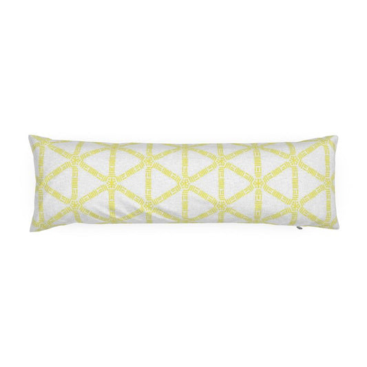 Yellow Lattice Bolster Pillow