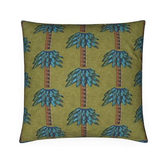 Tiki Palm Olive Pillow