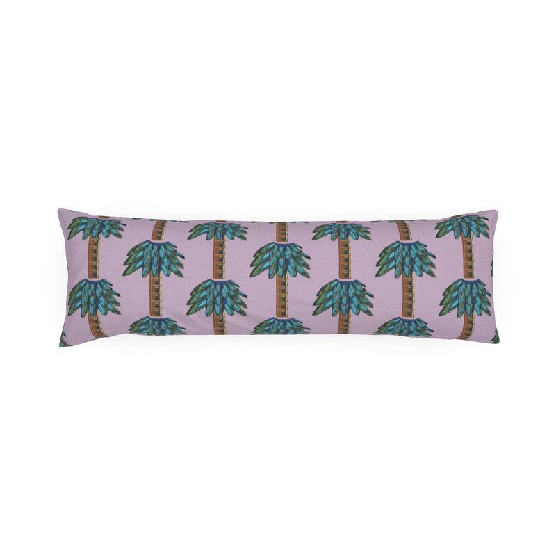 Tiki Palm Violet Bolster Pillow