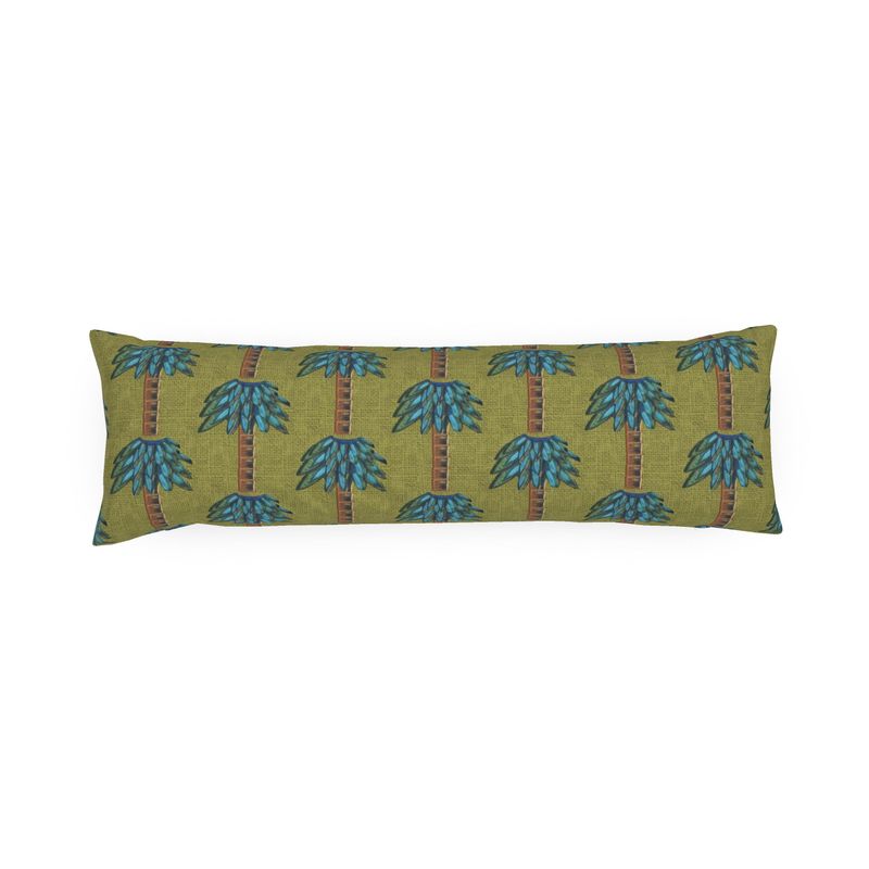 Tiki Palm Olive Bolster Pillow