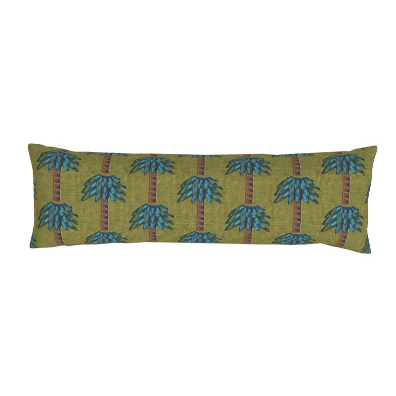 Tiki Palm Olive Bolster Pillow