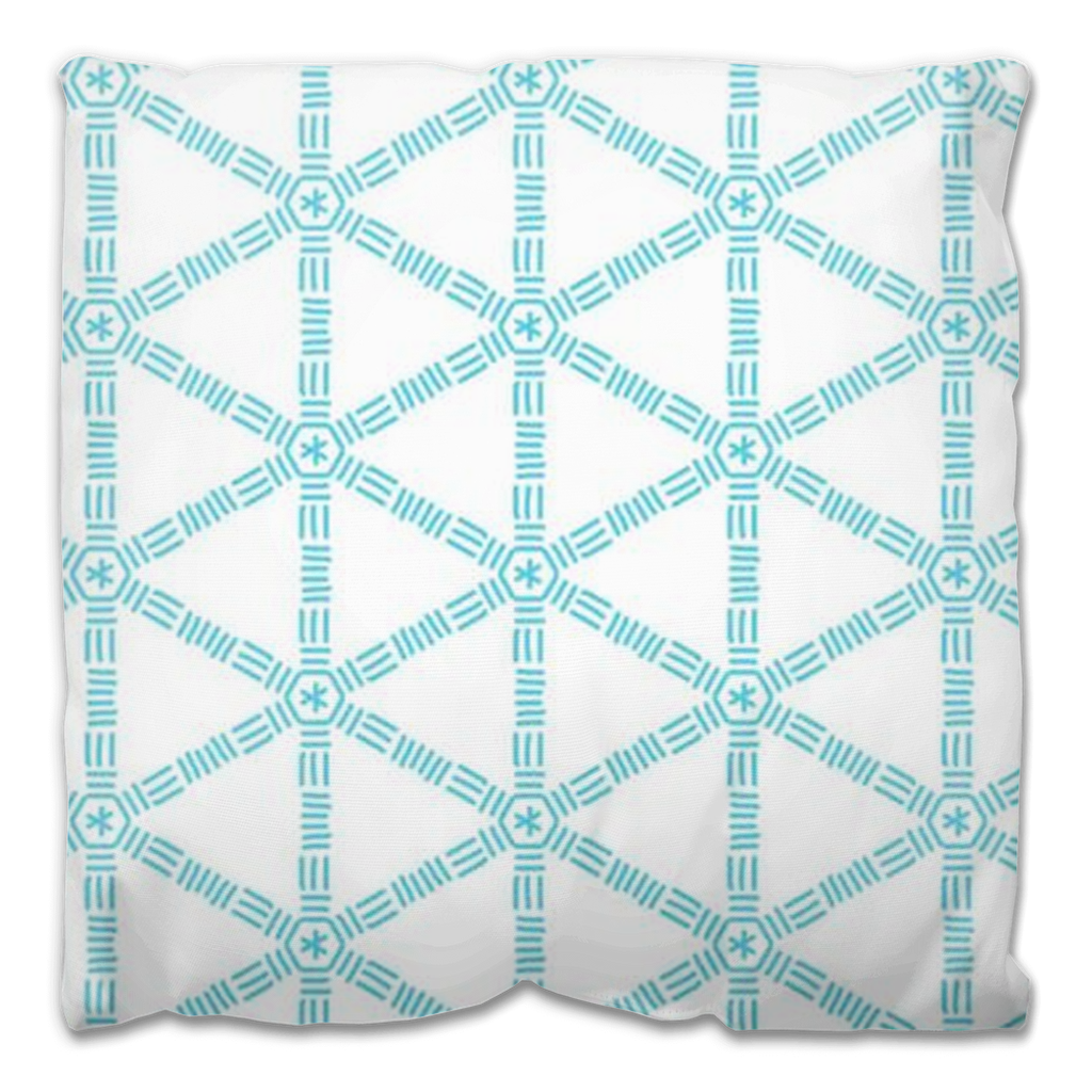 Turquoise Lattice Outdoor Pillows