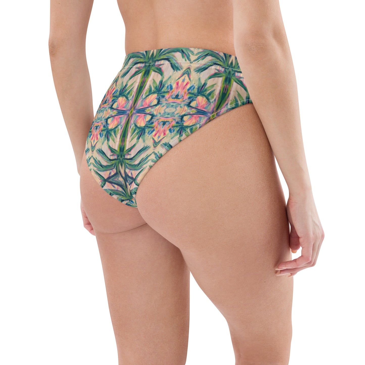 Tiki Time Recycled high-waisted bikini bottom