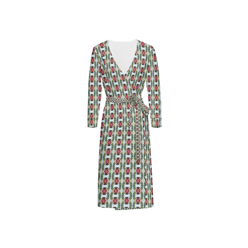 B.Maraffi Rose Vine Wrap Dress