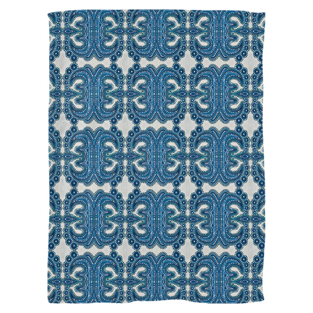Blue Tile Fleece Blanket